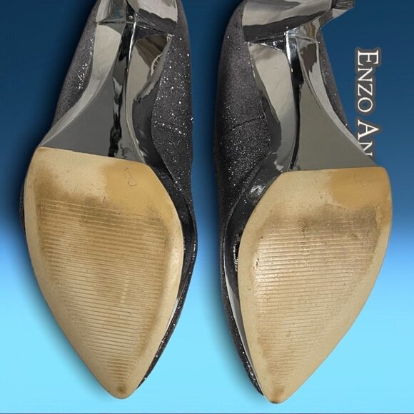 Enzo Angiolini Eakylin Sparkling Metallic Silver Platform Heels Size 6.5 - Picture 10 of 16